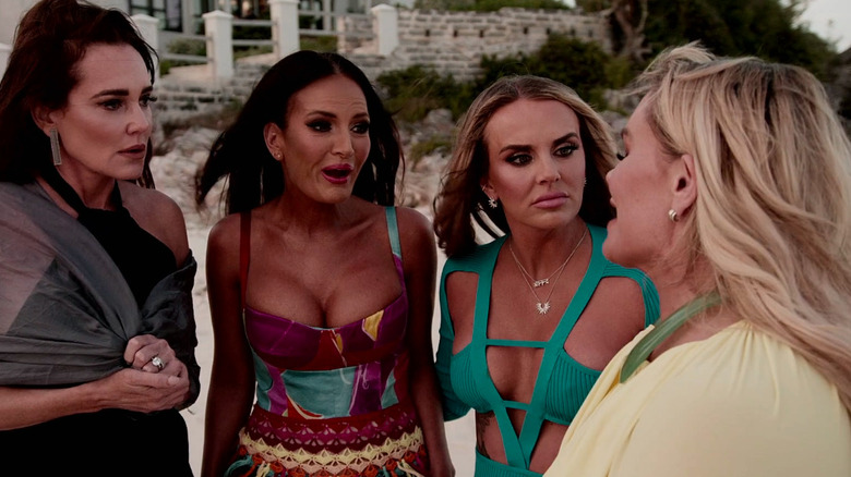 Heather Gay, Meredith Marks, Whitney Rose, and Lisa Barlow on the beach.