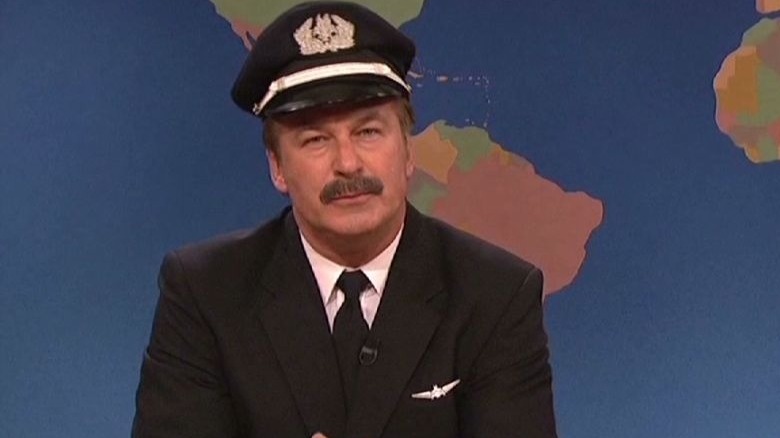 Alec Baldwin dressed as a pilot