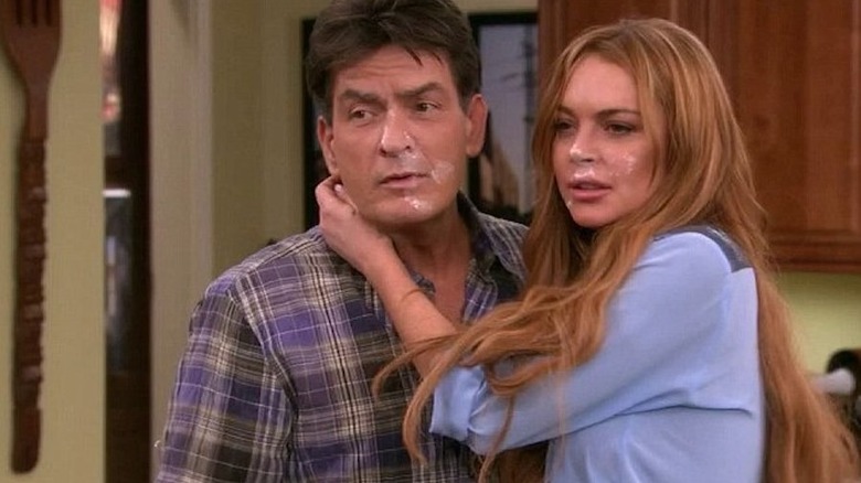 Sheen and Lohan covered in sugar