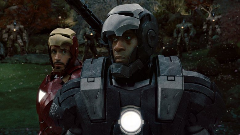 Don Cheadle and Robert Downey Jr. in Iron Man 2