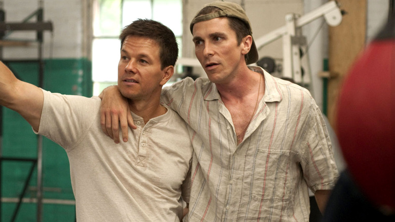 Micky Ward and Dicky Eklund hanging together in "The Fighter" (2010)