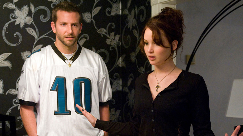 Pat Solitano and Tiffany Maxwell at a contentious Solitano dinner in "Silver Linings Playbook" (2012)