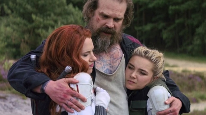 Alexei hugs Natasha and Yelena.