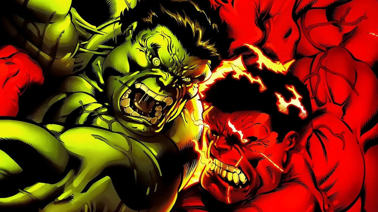 Hulk punches Red Hulk