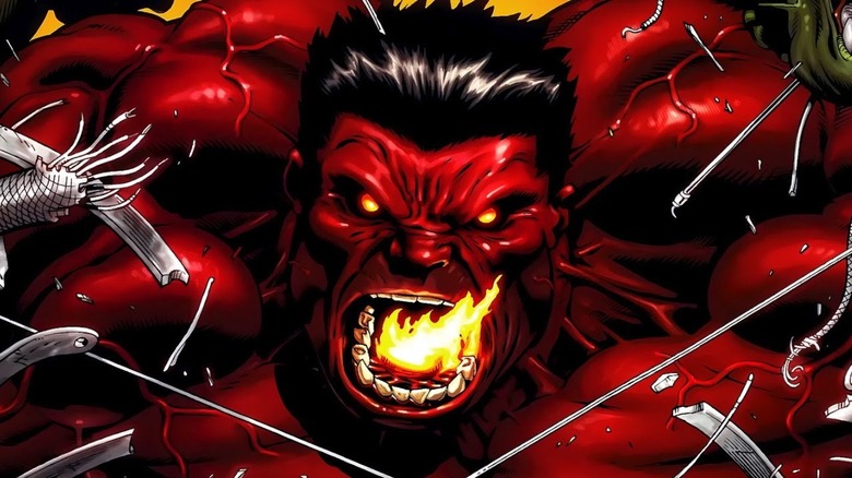 Red Hulk screams fire