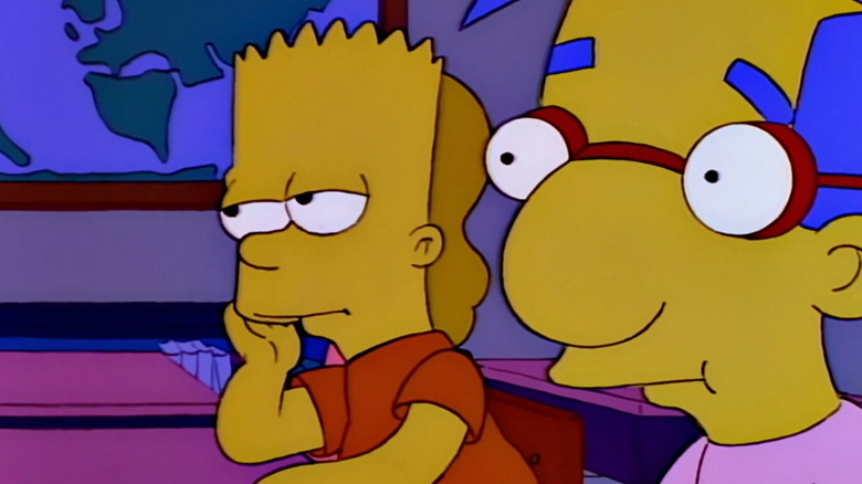 Bart and Milhouse staring