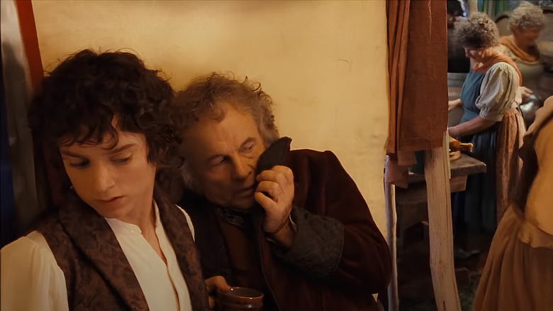 Frodo and Bilbo hide