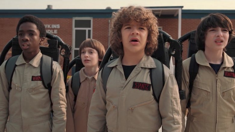 Stranger Things kids in Halloween costumes