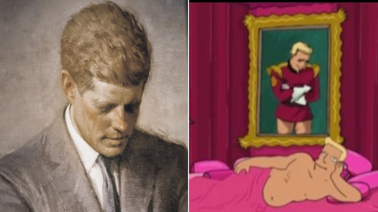 Aaron Shikler portrait of John F. Kennedy, Zapp Brannigan from Futurama