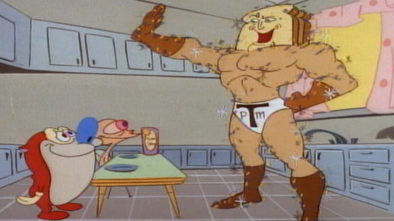 Powdered Toastman saves Ren and Stimpy's breakfast