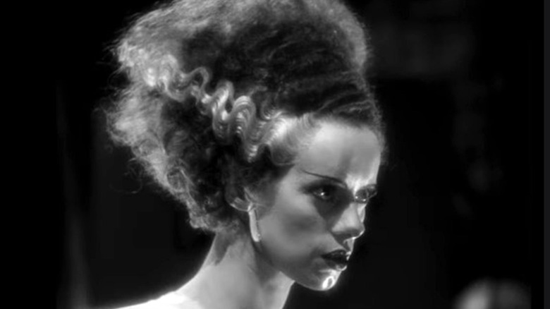 The Bride of Frankenstein after she is brought to life