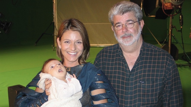 Baby Barton, his mom, and George Lucas