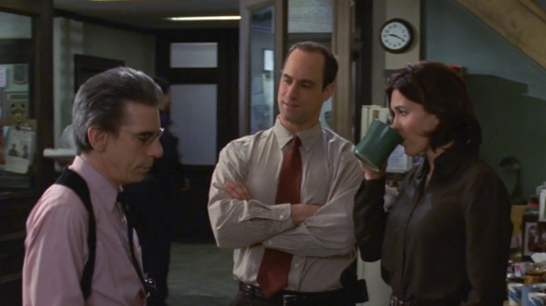 Belzer with Chris Meloni and Mariska Hargitay on SVU