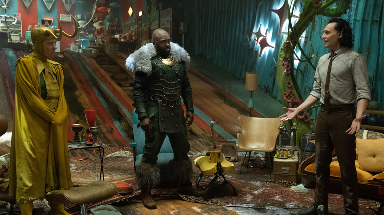 Richard E. Grant, Deobia Oparei and Tom Hiddleston in "Loki"