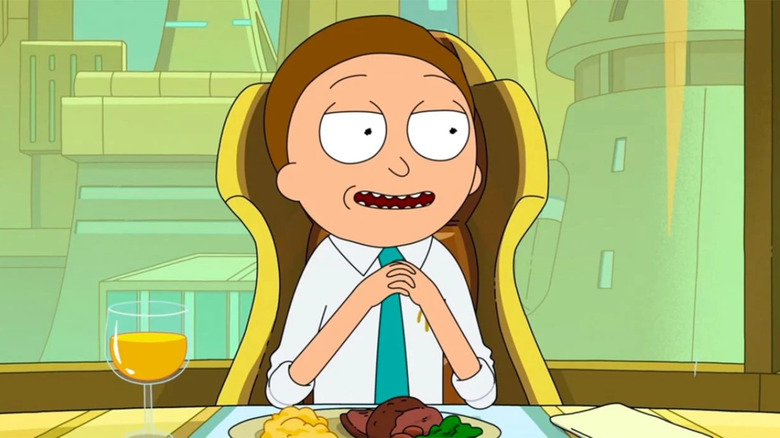 Morty clasping his hands together