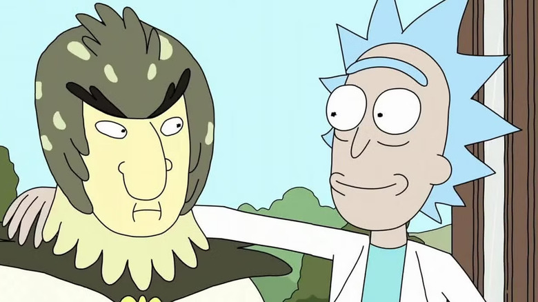 Rick hanging out with Birdperson