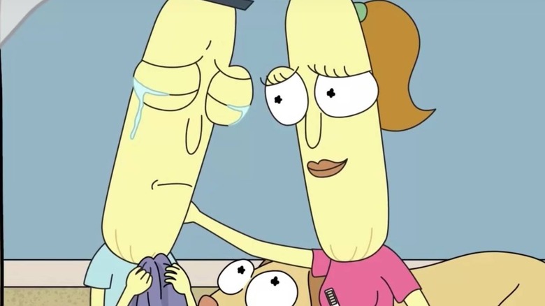 Mrs. Poopybutthole comforting Mr. Poopybutthole