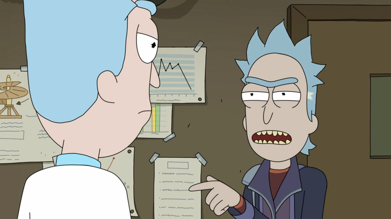 Rick and Weird Rick talking