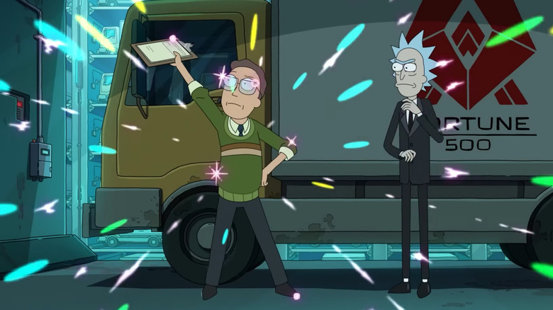 Justin Roiland as Rick Sanchez and Chris Parnell as Jerry Smith on Rick and Morty