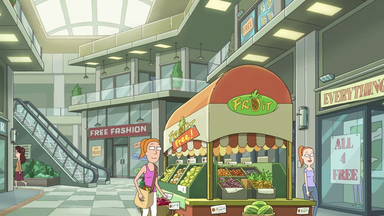 Summer Smith shops in a post-capitalist mall on Rick and Morty