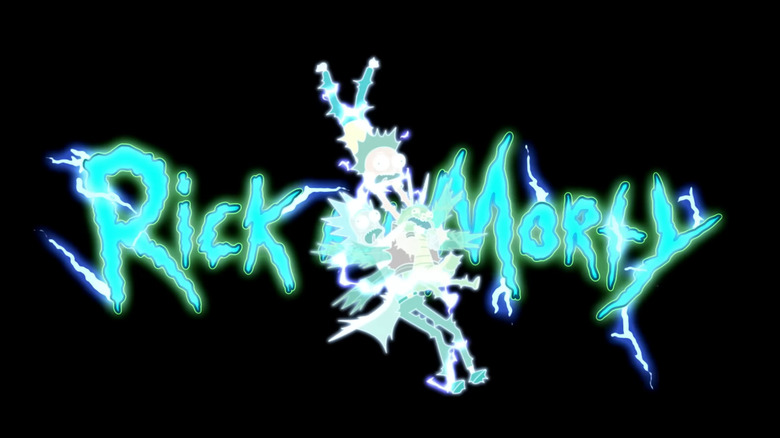 Rick and Morty are electrocuted by the title card of Rick and Morty