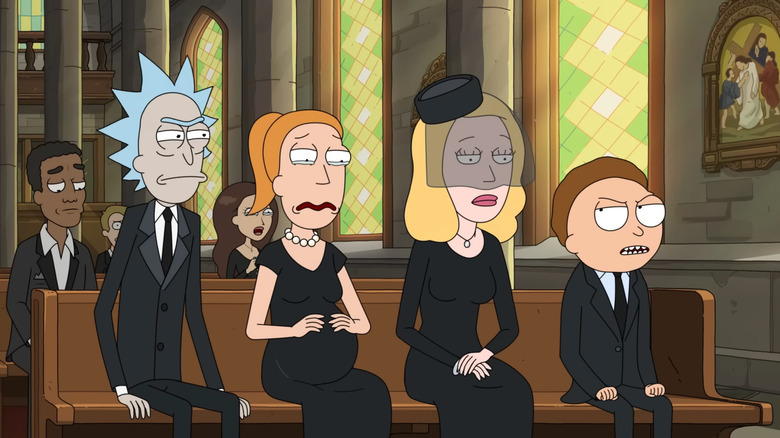 Rick, Summer, Beth, and Morty on Rick and Morty