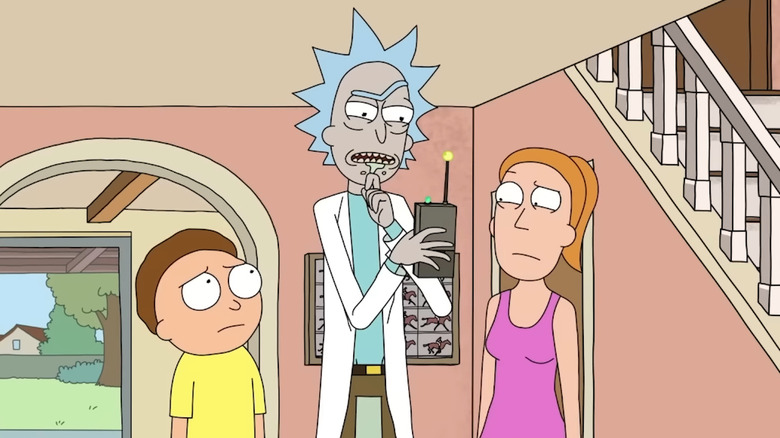 Rick, Morty and Summer confused expressions