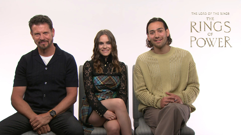 Lloyd Owen, Ema Horvath, Maxim Baldry smiling