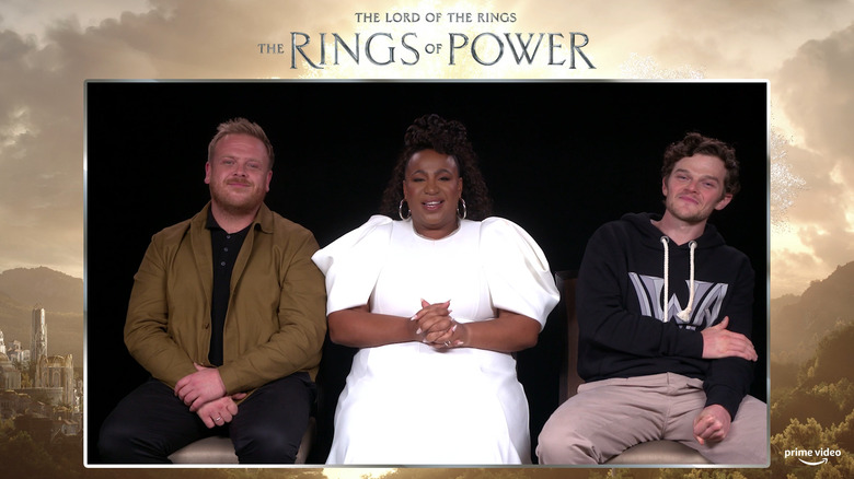 Owain Arthur, Sophia Nomvete, and Robert Aramayo smiling in promo