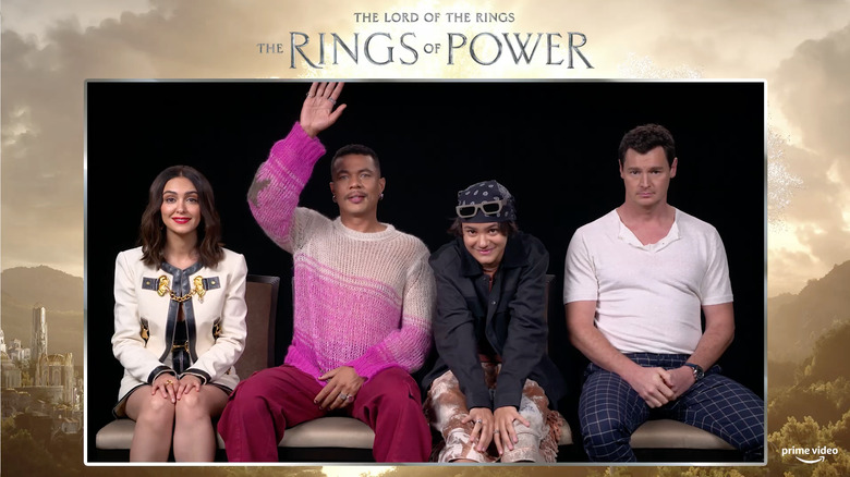 Nazanin Boniadi, Ismael Cruz Córdova, Tyroe Muhafidin, and Benjamin Walker posing for promo