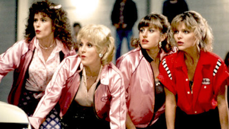 The Pink Ladies of Grease 2 at the bowling alley