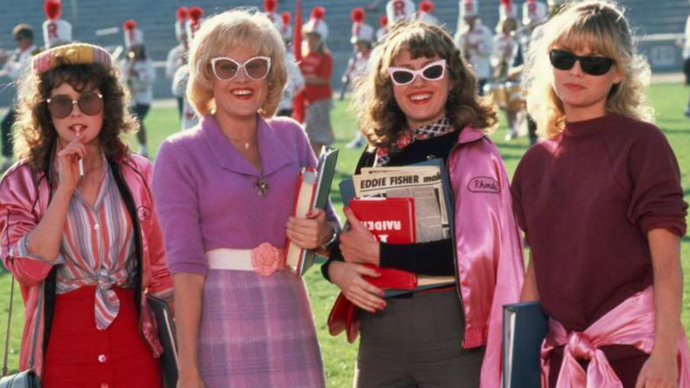 The Pink Ladies of Grease 2 on the field