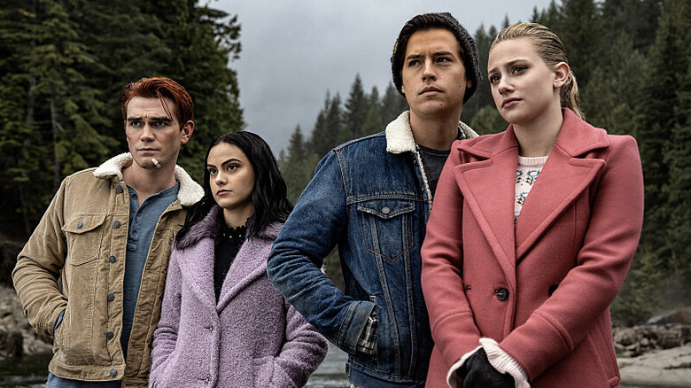 Archie, Veronica, Jughead, and Betty posing