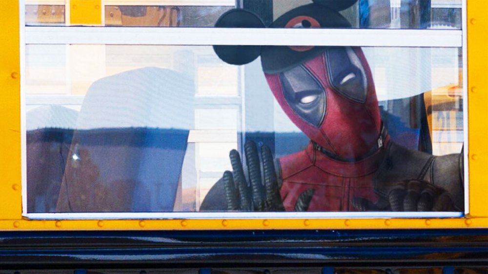 Deadpool on a school bus