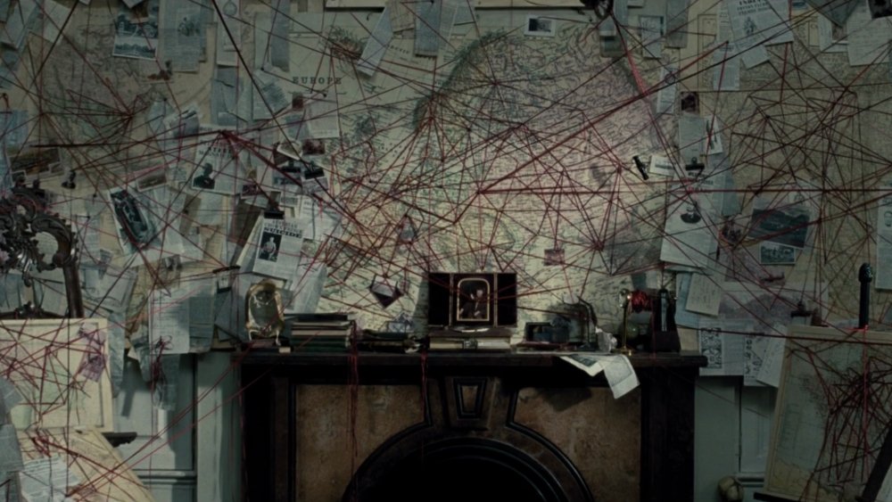 Conspiracy board in Sherlock Holmes: A Game of Shadows