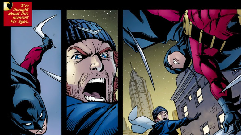 Captain Boomerang fighting Red Robin