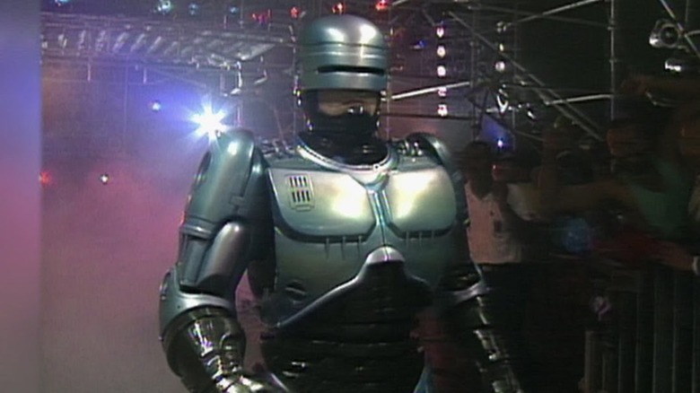 Robocop making his entrance