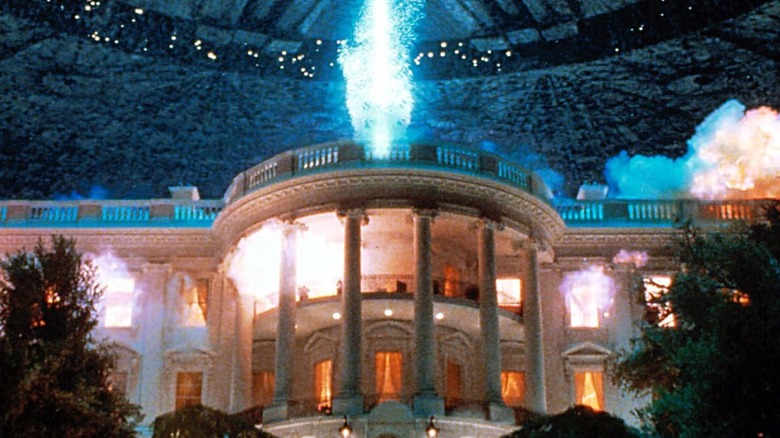 The White House getting blown away Independence Day