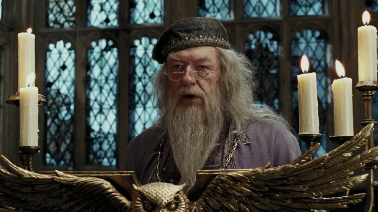 Dumbledore addresses his students