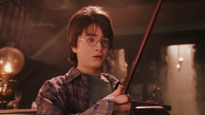 Harry using wand