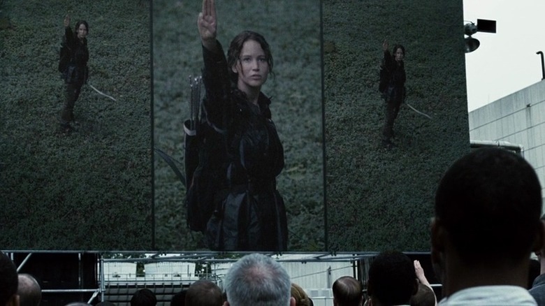 Katniss doing salute