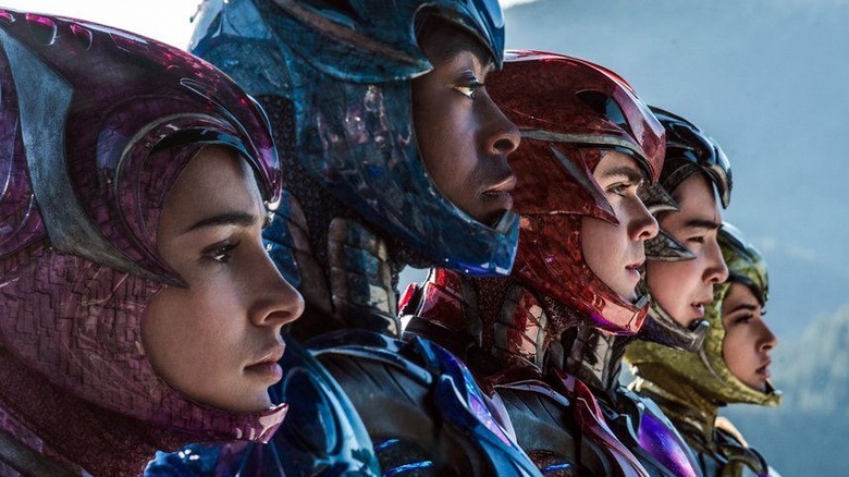 Power Rangers standing in a line