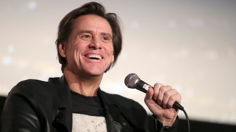 Jim Carrey with a microphone