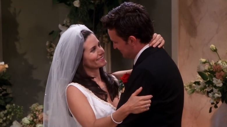 Monica and Chandler's wedding day on Friends