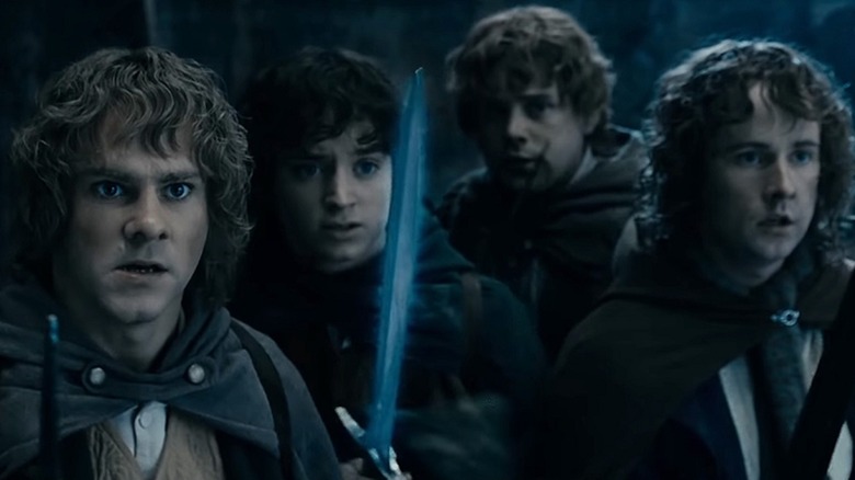 Four hobbits brace for danger in Lord of the Rings