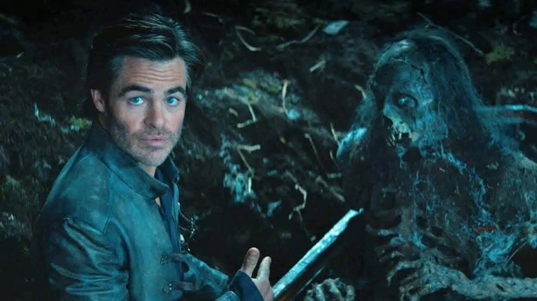 Chris Pine talking to a corpse