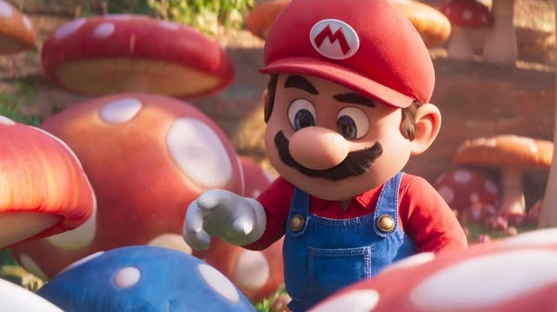 Mario reaching for mushroom