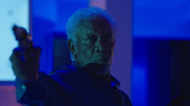 Morgan Freeman as Damon in the action, crime, thriller, VANQUISH , a Lionsgate and Grindstone Entertainment Group, a Lionsgate Company release