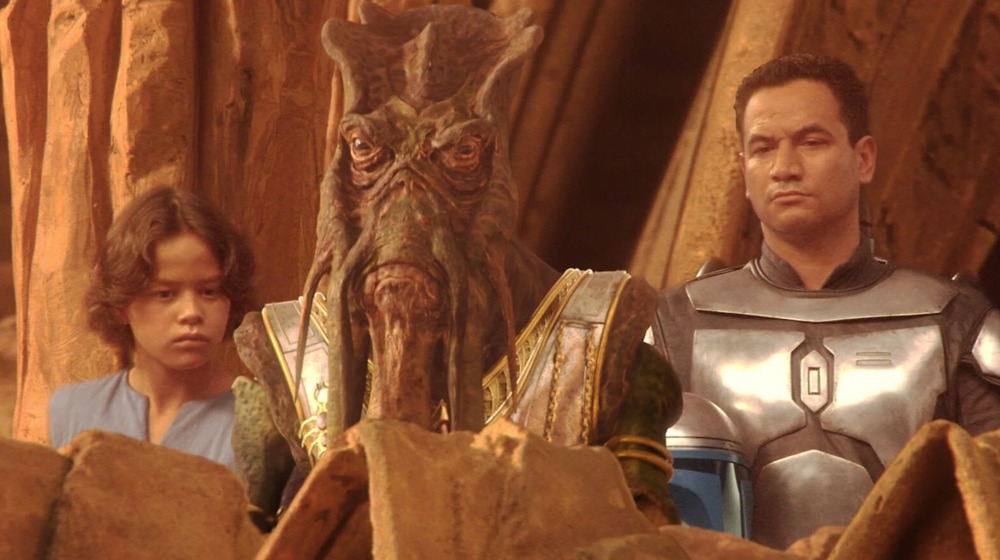 Jango Fett and young Boba Fett in Star Wars: Episode II — Attack of the Clones