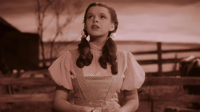 Dorothy (Judy Garland) on her Kansas farm in "The Wizard of Oz" (1939)